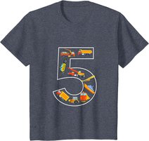 Kinder Kinder Geburtstag 5 Jahre Fahrzeuge Jungen 5. Geburtstag T-Shirt