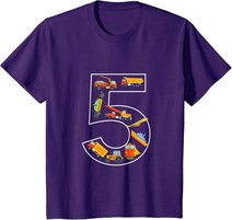 Kinder Kinder Geburtstag 5 Jahre Fahrzeuge Jungen 5. Geburtstag T-Shirt