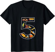 Kinder Kinder Geburtstag 5 Jahre Fahrzeuge Jungen 5. Geburtstag T-Shirt