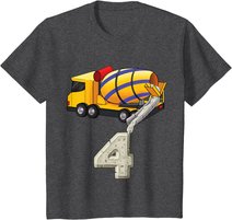 Kinder Betonmischer 4 Jahre alt Jungen 4. Geburtstag Betonmischer T-Shirt