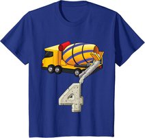 Kinder Betonmischer 4 Jahre alt Jungen 4. Geburtstag Betonmischer T-Shirt