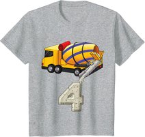 Kinder Betonmischer 4 Jahre alt Jungen 4. Geburtstag Betonmischer T-Shirt