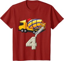 Kinder Betonmischer 4 Jahre alt Jungen 4. Geburtstag Betonmischer T-Shirt