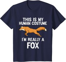Einfache Halloween-Kostüme für Herren und Damen, lustiges Fuchskostüm T-Shirt