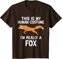 Einfache Halloween-Kostüme für Herren und Damen, lustiges Fuchskostüm T-Shirt