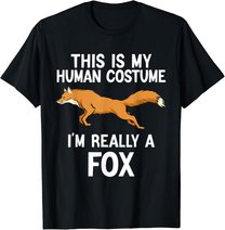 Einfache Halloween-Kostüme für Herren und Damen, lustiges Fuchskostüm T-Shirt