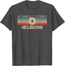 Vintage Heilbronn Kompass Retro Heimatstadt T-Shirt