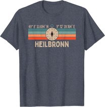 Vintage Heilbronn Kompass Retro Heimatstadt T-Shirt