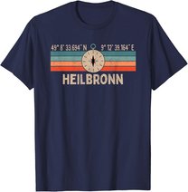 Vintage Heilbronn Kompass Retro Heimatstadt T-Shirt