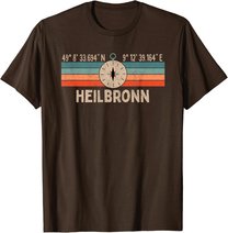 Vintage Heilbronn Kompass Retro Heimatstadt T-Shirt