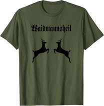 Jäger Jagd Wild Geweih Rotwild Dammwild Hirsch Reh Treibjagd T-Shirt