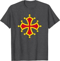 Flagge Midi-Pyrénées Okzitanien, für Herren und Damen T-Shirt