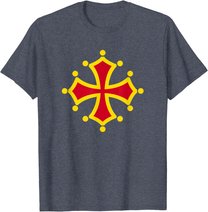 Flagge Midi-Pyrénées Okzitanien, für Herren und Damen T-Shirt
