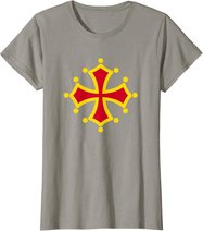 Flagge Midi-Pyrénées Okzitanien, für Herren und Damen T-Shirt