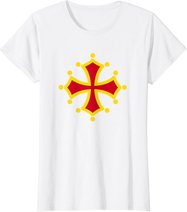 Flagge Midi-Pyrénées Okzitanien, für Herren und Damen T-Shirt