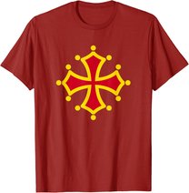 Flagge Midi-Pyrénées Okzitanien, für Herren und Damen T-Shirt