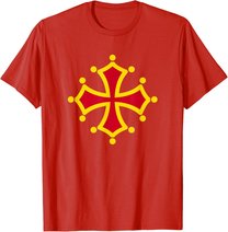 Flagge Midi-Pyrénées Okzitanien, für Herren und Damen T-Shirt