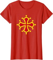 Flagge Midi-Pyrénées Okzitanien, für Herren und Damen T-Shirt