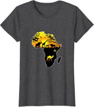 African Safari Wildlife Map of Africa T-Shirt