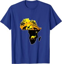African Safari Wildlife Map of Africa T-Shirt