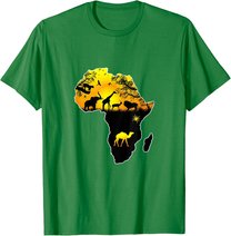African Safari Wildlife Map of Africa T-Shirt