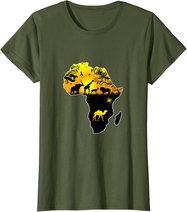 African Safari Wildlife Map of Africa T-Shirt