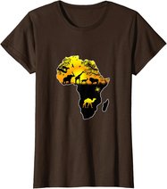 African Safari Wildlife Map of Africa T-Shirt