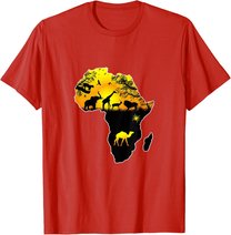 African Safari Wildlife Map of Africa T-Shirt