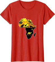 African Safari Wildlife Map of Africa T-Shirt
