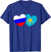 Russland Kasachstan Flagge Cccp Udssr Sowjetunion Liebe Herz T-Shirt