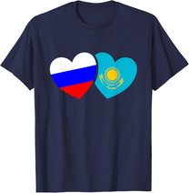 Russland Kasachstan Flagge Cccp Udssr Sowjetunion Liebe Herz T-Shirt