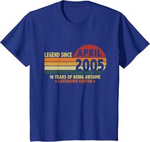 16. Geburtstag Lockdown Vintage Legend Seit April 2005 T-Shirt