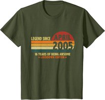 16. Geburtstag Lockdown Vintage Legend Seit April 2005 T-Shirt