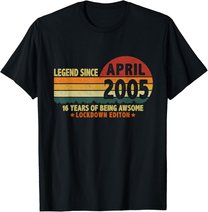 16. Geburtstag Lockdown Vintage Legend Seit April 2005 T-Shirt