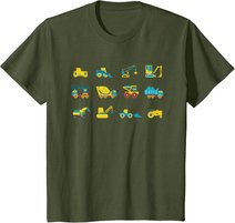 Kinder Kleinkinder Junge Bagger Fahrzeuge Baustelle T-Shirt