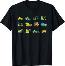 Kinder Kleinkinder Junge Bagger Fahrzeuge Baustelle T-Shirt