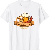 Herren Oktoberfest Outfit Brezel Bier Wurst Lederhose Dirndl Ersatz T-Shirt