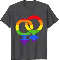 Lesbisch Symbol Regenbogen | Pride LGBT Gleichberechtigung T-Shirt