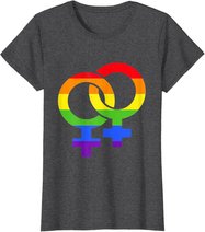 Lesbisch Symbol Regenbogen | Pride LGBT Gleichberechtigung T-Shirt