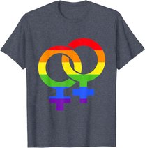 Lesbisch Symbol Regenbogen | Pride LGBT Gleichberechtigung T-Shirt