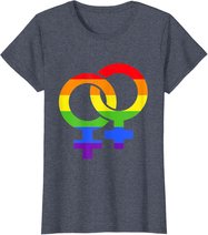Lesbisch Symbol Regenbogen | Pride LGBT Gleichberechtigung T-Shirt