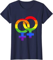 Lesbisch Symbol Regenbogen | Pride LGBT Gleichberechtigung T-Shirt