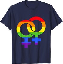 Lesbisch Symbol Regenbogen | Pride LGBT Gleichberechtigung T-Shirt