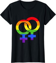 Lesbisch Symbol Regenbogen | Pride LGBT Gleichberechtigung T-Shirt