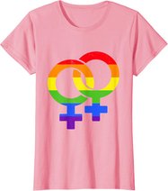 Lesbisch Symbol Regenbogen | Pride LGBT Gleichberechtigung T-Shirt