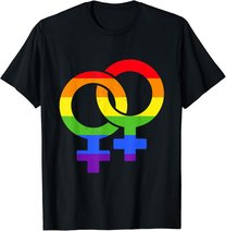 Lesbisch Symbol Regenbogen | Pride LGBT Gleichberechtigung T-Shirt