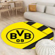 Borussia Dortmund Teppich Rund - BVB Materialdesign Schlafzimmerteppich, Fan-Teppich, Kostenloser Versand