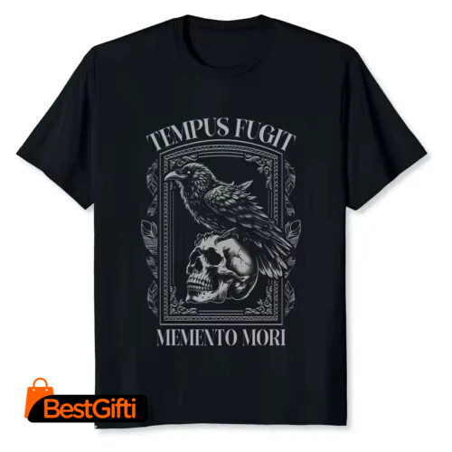 2025 New Printed Men's and Women's Fashion Explosion Temps Fuget Memorial Death Skull Crow Bird T-shirt Oversized T Shirt