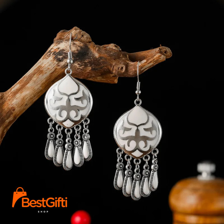 New Ethnic Fire Totem Earrings for Women Creative Design Native Short Style Enamel Vintage Water Drop Earrings Party Daily Jewelry