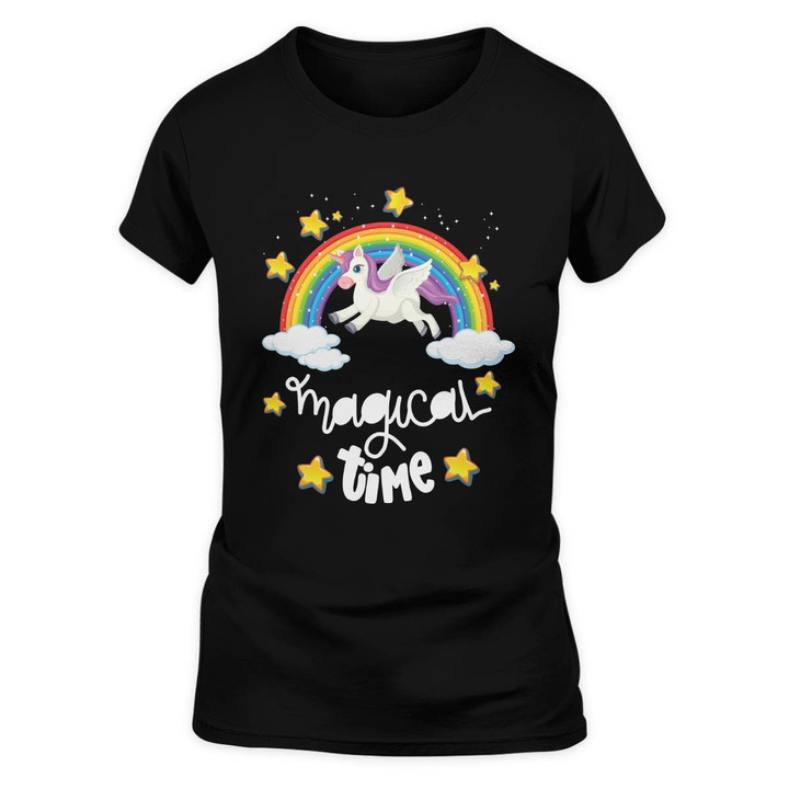 Unicorn T-shirt Quotes of Unicorns_Magical time_Magical time unicorn t shirt girls for womens